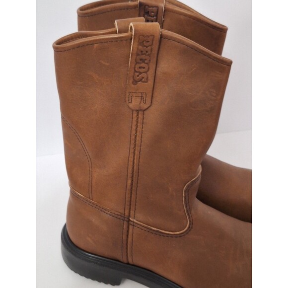 Vtg Red Wing Work Pecos Boots Men\'s Sz 8 SuperSole Leather Boots Steel Toe Brown main image 6